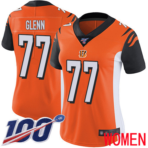 Cincinnati Bengals Limited Orange Women Cordy Glenn Alternate Jersey NFL Footballl 77 100th Season Vapor Untouchable